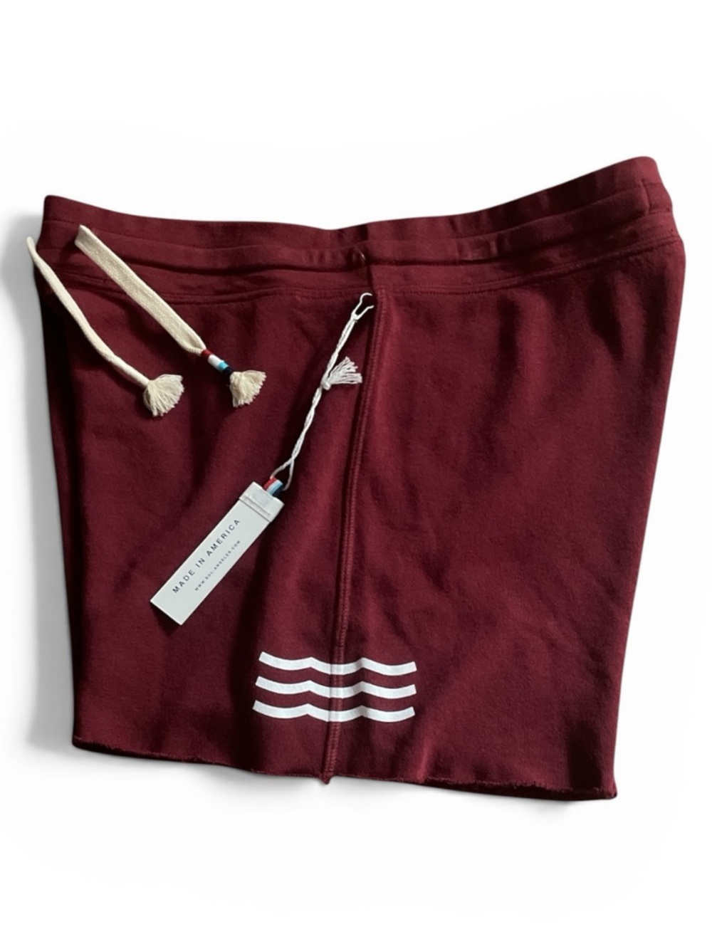 Sol Angeles Burgundy Lounge Shorts | NWT Large USA Made Drawstring NWT